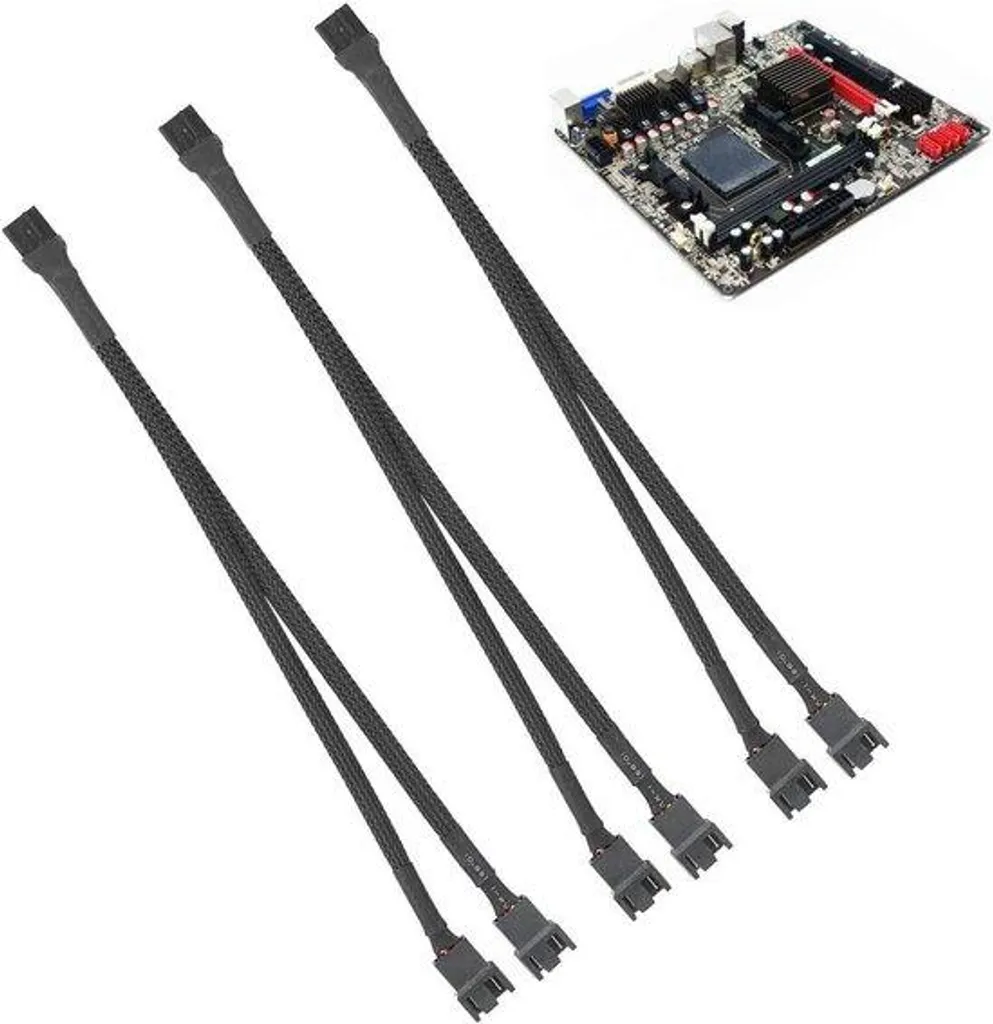 Rallonge de Ventilateur PC Universelle en PVC Isolé avec 4 Broches PWM