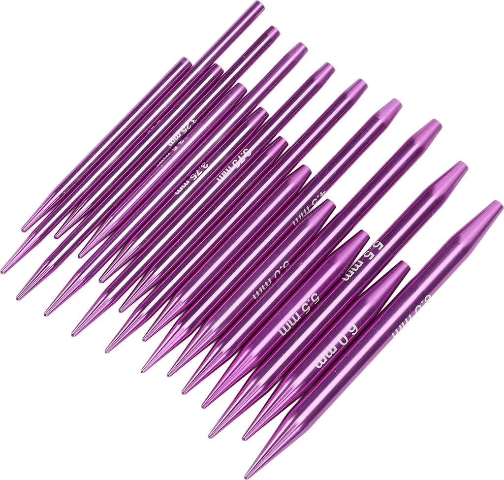 Aiguilles circulaires violettes interchangeables kit 3-6mm anti-accroc - 4