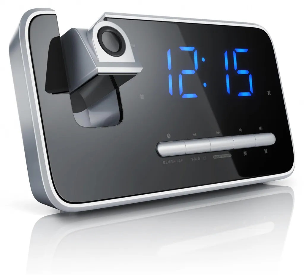 Brandson Radio-réveil FM avec Affichage Projection, Écran LED 4,7" Noir