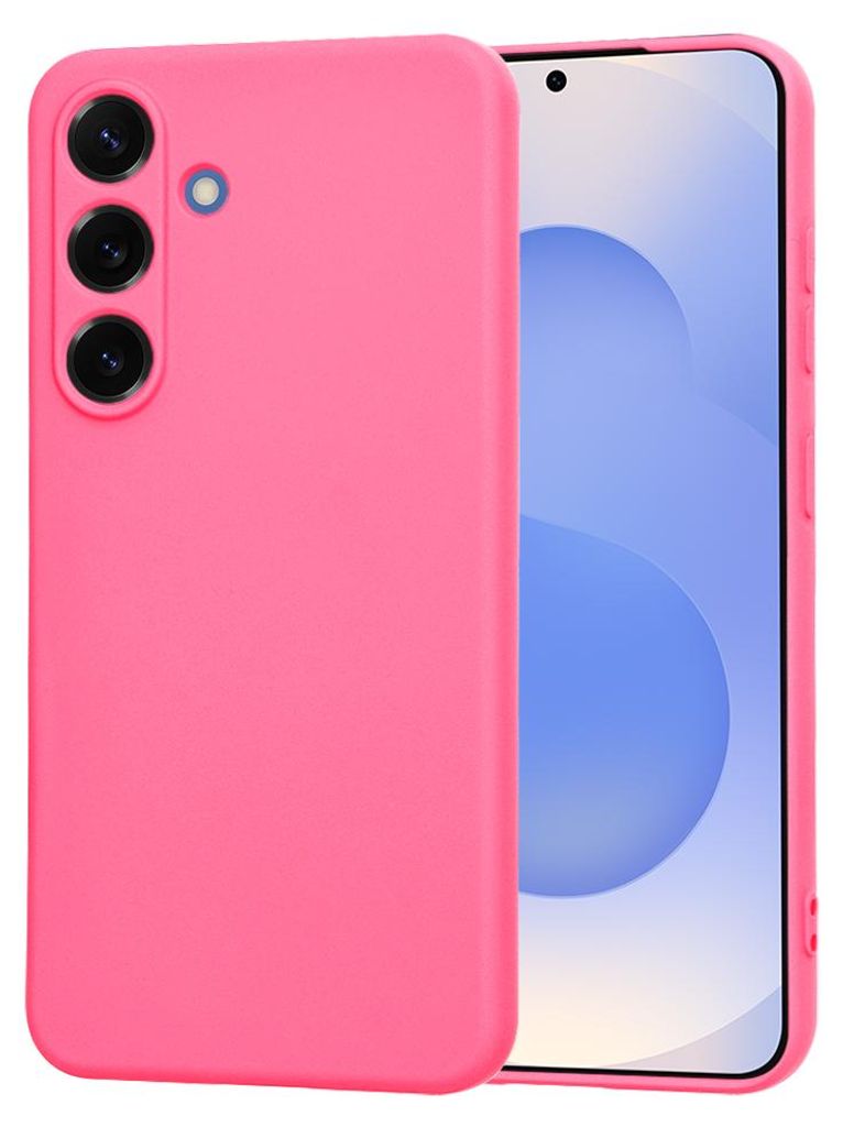 Techsuit Soft Flex Silikon Back Cover Hülle für Samsung Galaxy S25 - Knallrosa