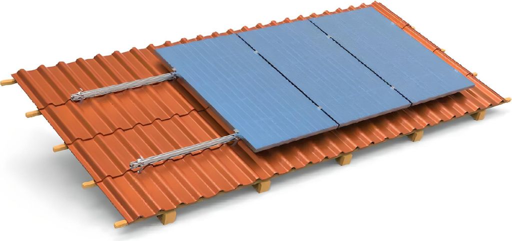 Ziegeldach Balkonkraftwerk Halterung für 2 Panele PV Modul Produktbild 8