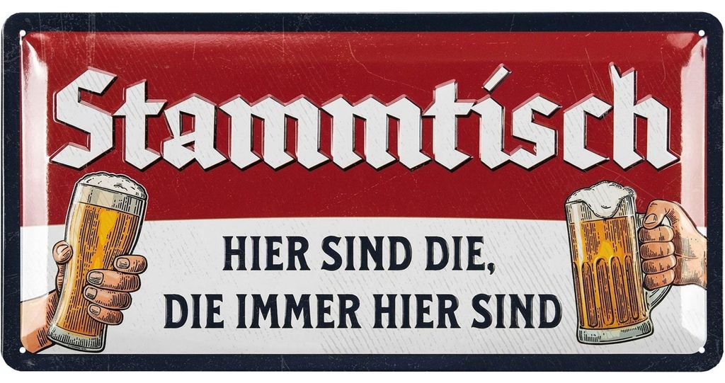 Stammtisch Schild - Blechschild retro als Geschenk für Produktbild 