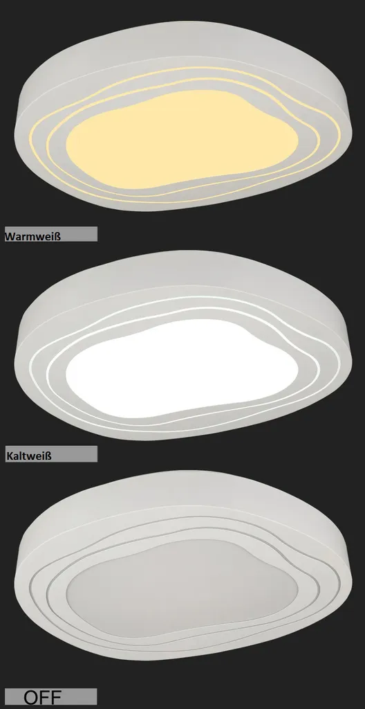 Luminaire de plafond LED dimmable 56 cm couleur ajustable avec commande - 6