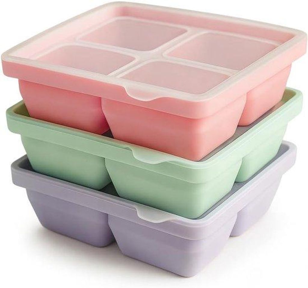 Silikon-Ice-Cube-Set, 3-teilig, leicht aus dem Mould zu entfernen, mit abnehmbarem Deckel – ideal für frische Getränke und Lebensmittel