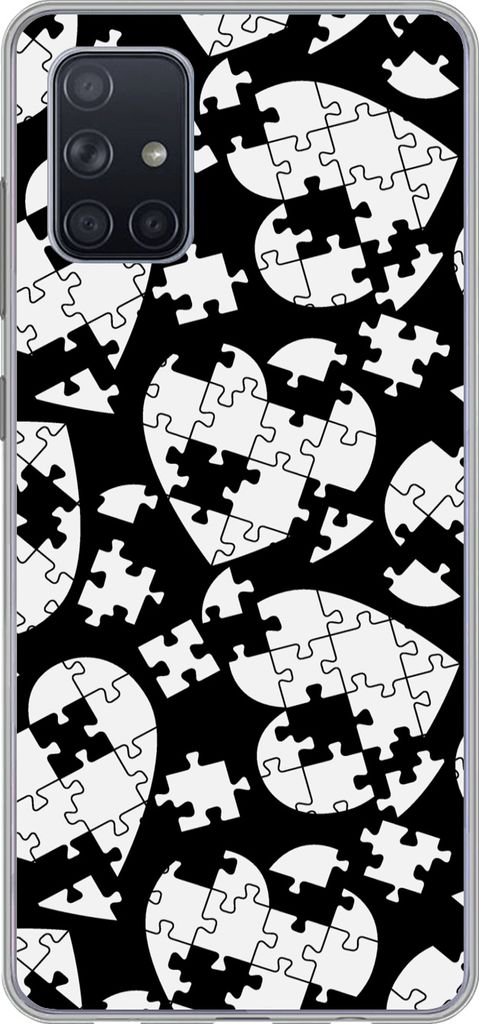 MuchoWow Handyhülle Schutzhülle Hülle für Telefoonhoesje Samsung Galaxy A51 Mädchen - Puzzle - Herz - Muster - Mädchen - Kinder - Kinder Si...