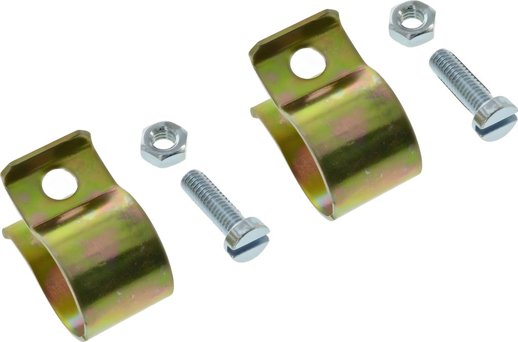 Set: 2x Klemmschellen, verzinkt, kpl. (für runde Blinkleuchte 8580.23) - Simson S50, S51, S70, SR50, SR80, MZ ETZ, TS