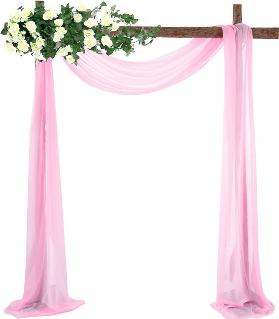 Hochzeit Bogen Chiffon Drapierung 2,3 Fuß (ca. 0,7 m) * 18 Fuß (5,49 m) Chiffon Tischläufer für Zeremonie und Empfang Kulisse Dekoration, 1 St...