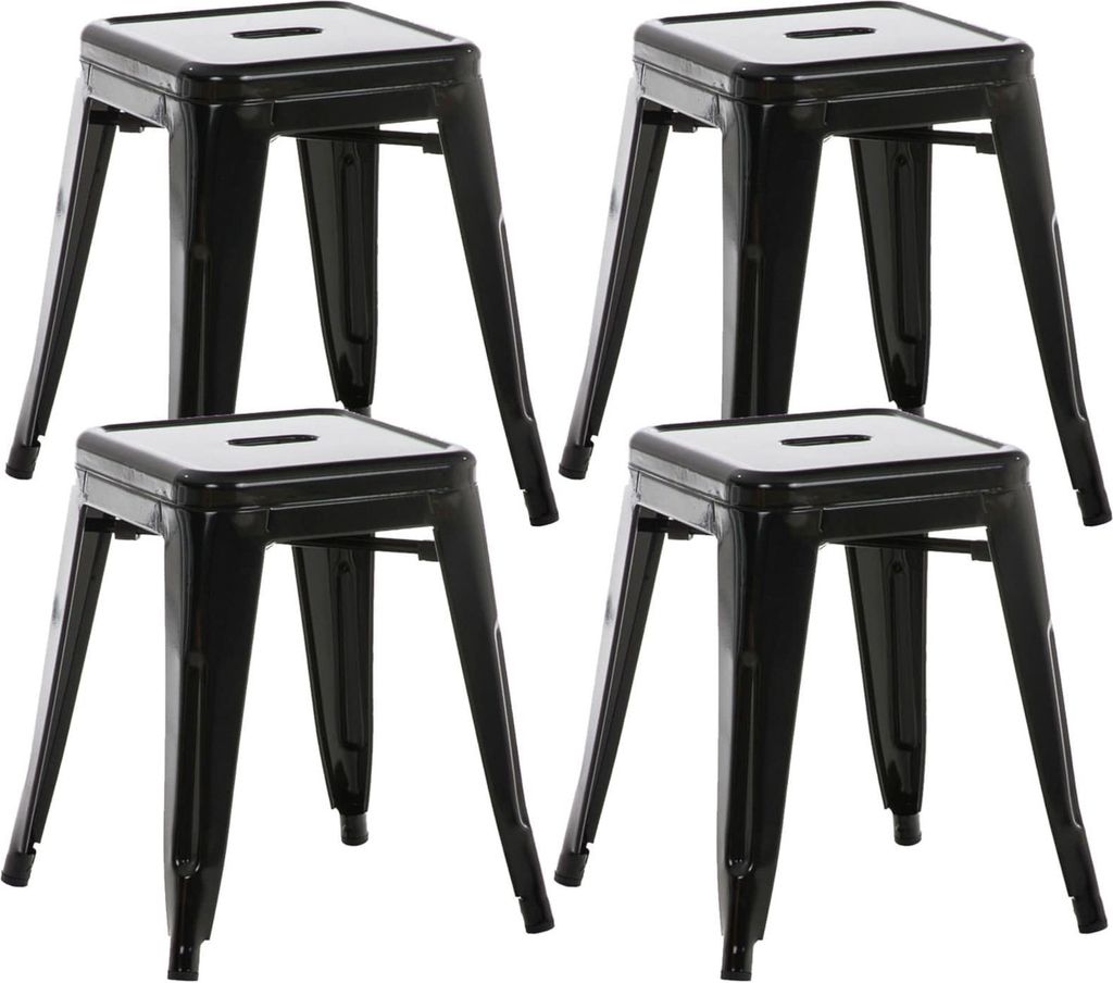 4er Set Hocker HLO-CP82 schwarz