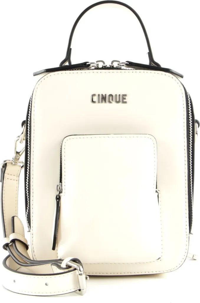 CINQUE Pelle borsetta borsa a tracolla Maite Hand Bag Cream-White bianco
