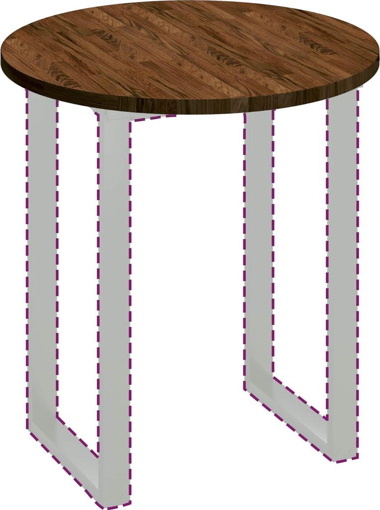 Tischplatte Hellbraun Ø 70 x 2,5 cm Massivholz Eiche