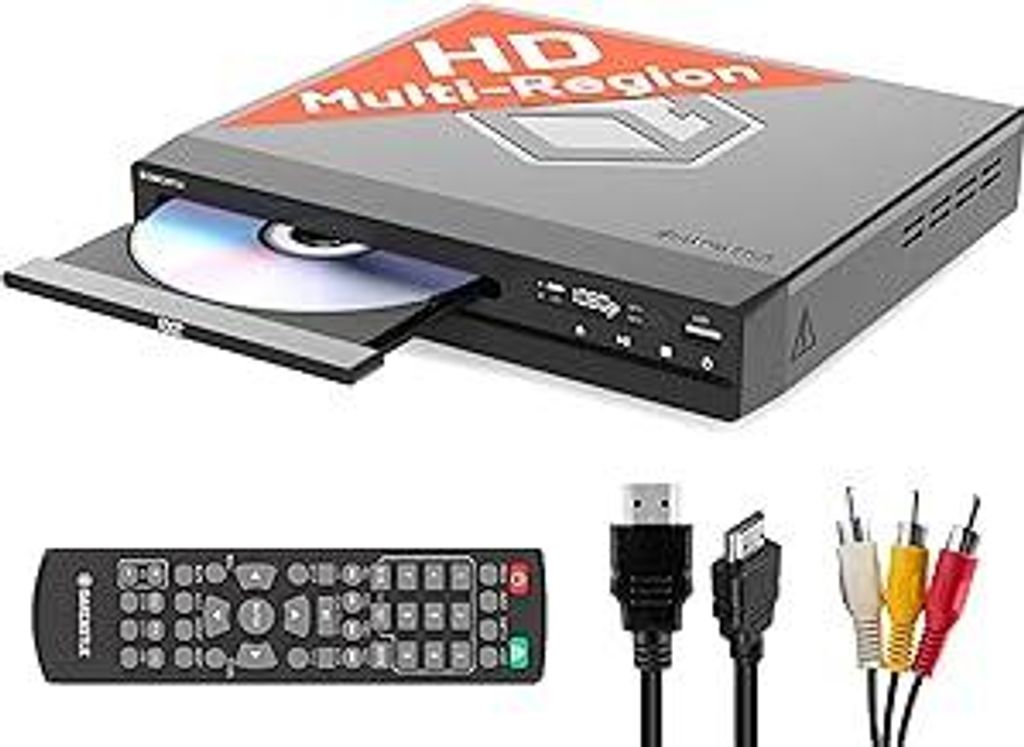 Region Free DVD Player für Fernseher | Mini DVD Player HDMI mit 1080p Upscaling | CD-Player mit USB & MP3 | HDMI Kabel, RCA Kabel & Fernbedienung ...