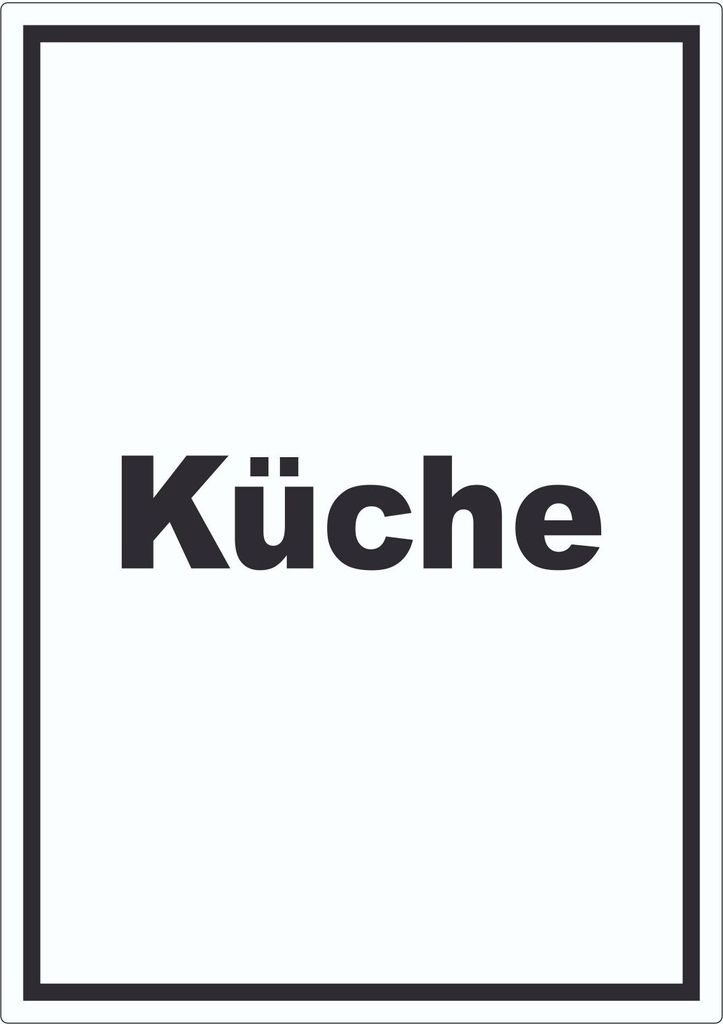 Küche Aufkleber mit Text Kitchen cucina hochkant A4 (210x297mm)