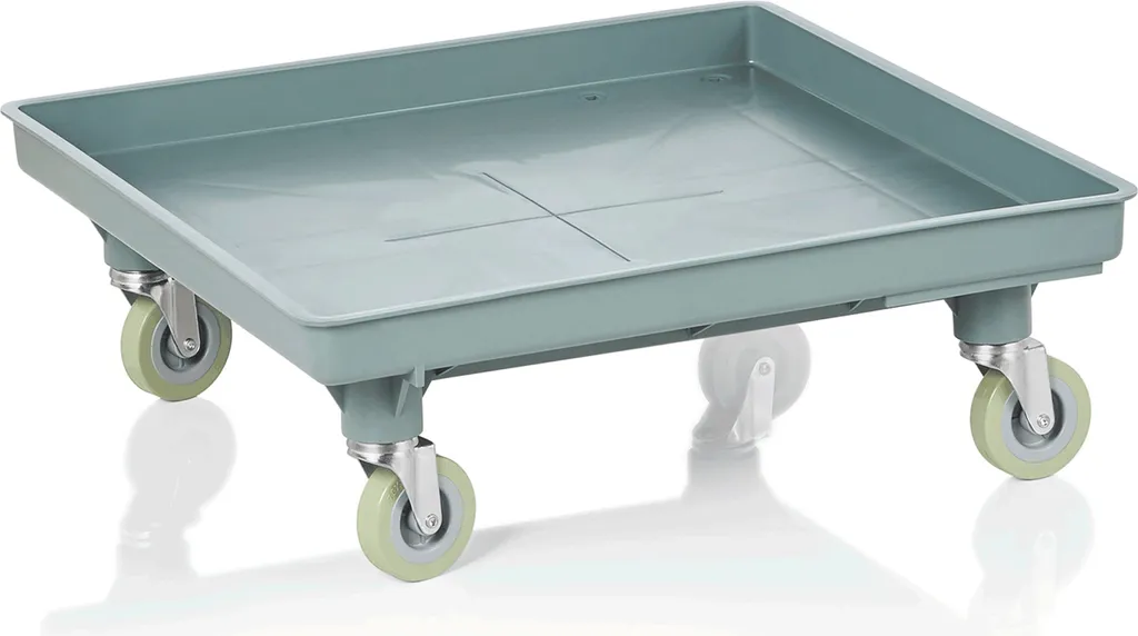 Plateau roulant professionnel 53 x 53 cm pour bacs et caisses de transport