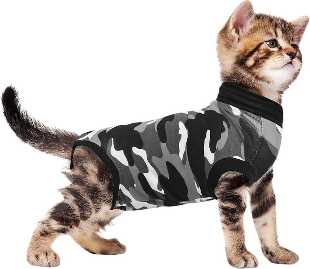 Suitical Recovery Suit Cat schwarz camouflage, Größe: XS