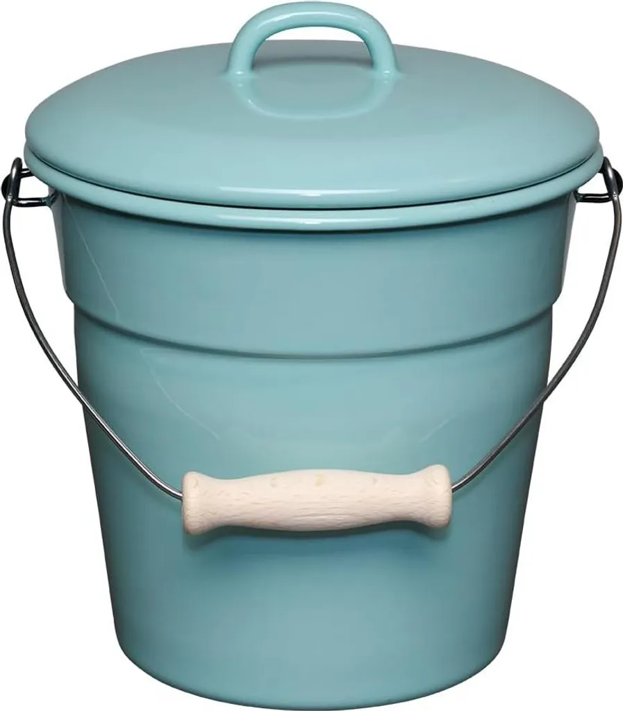 Grand seau à glace et boissons en émail 35 litres avec couvercle plat