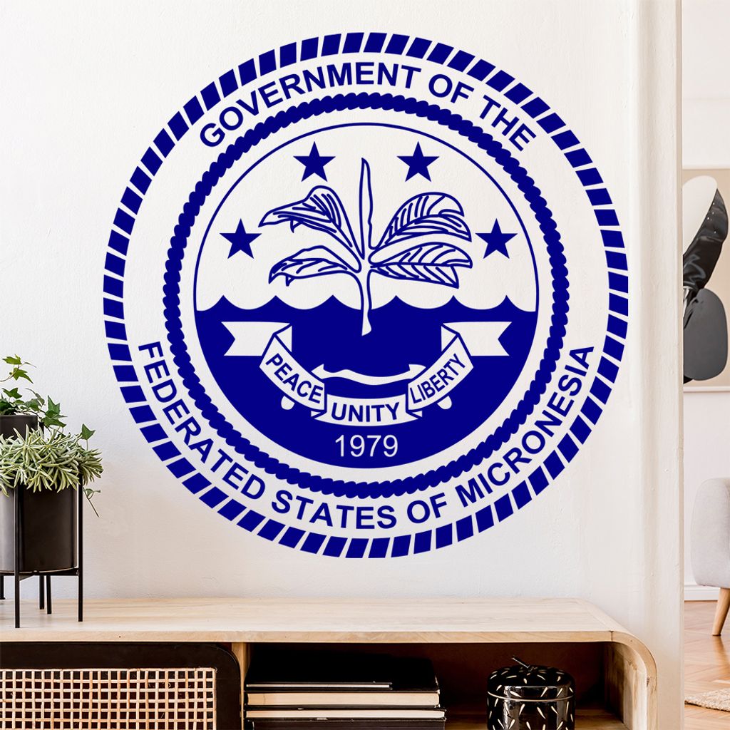 Mikronesien Wappen Wandtattoo Wandaufkleber Wall Sticker - Dekoration, Küche, Wohnzimmer, Schlafzimmer, Badezimmer