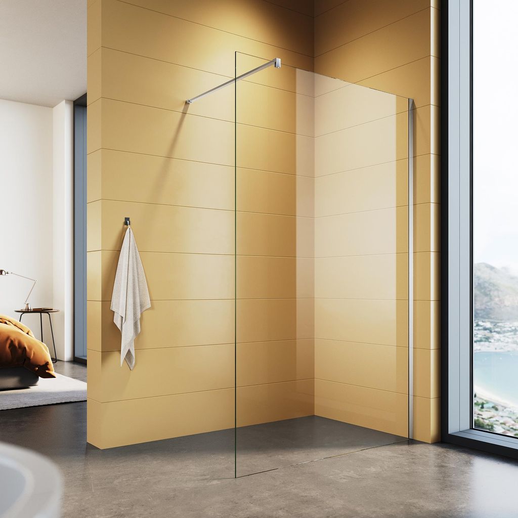 SONNI Duschwand Walk-in-Dusche NANO-GLAS (70cm) Glas für Dusche mit 8mm Einscheibensicherheitsglas, Höhe 200cm