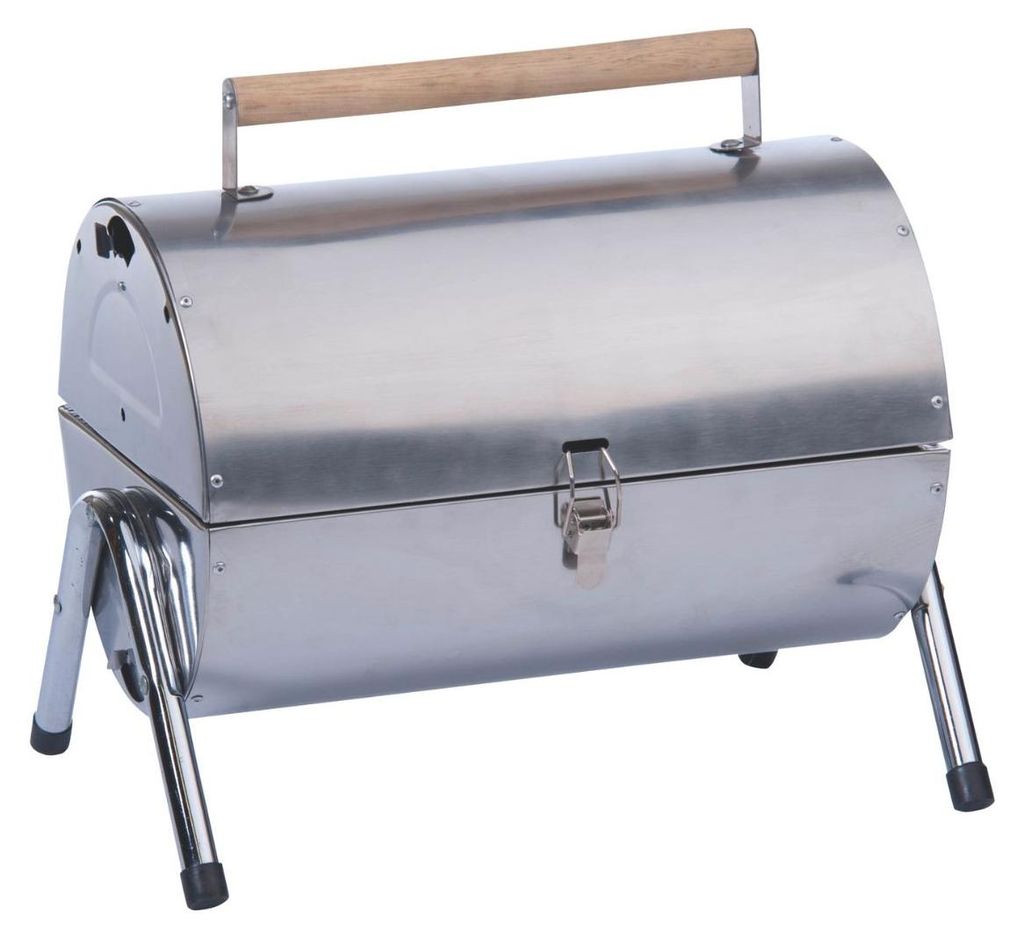 alpina Holzkohlegrill - Camping Grill mit Griff - Kohlegrill Outdoor Grill mit Lüftung und Verschluss - Portable Grill Outdoor 38 x 30 x 19 cm - E...