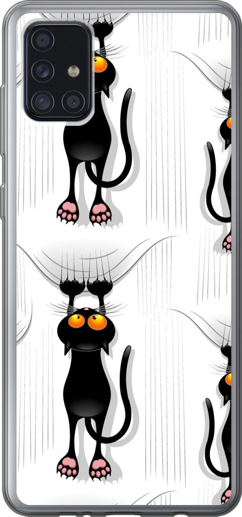 MuchoWow Handyhülle Schutzhülle Hülle für Telefoonhoesje Samsung Galaxy A52 5G Muster - Katze - Schwarz - Jungen - Mädchen - Kinder - Kinder...