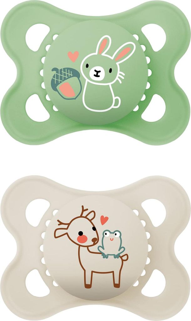MAM Original Schnuller im 2er-Set, zahnfreundlicher Baby Schnuller aus nachhaltigen & -erneuerbaren Materialien, Sauger aus MAM SkinSoft Silikon, m...