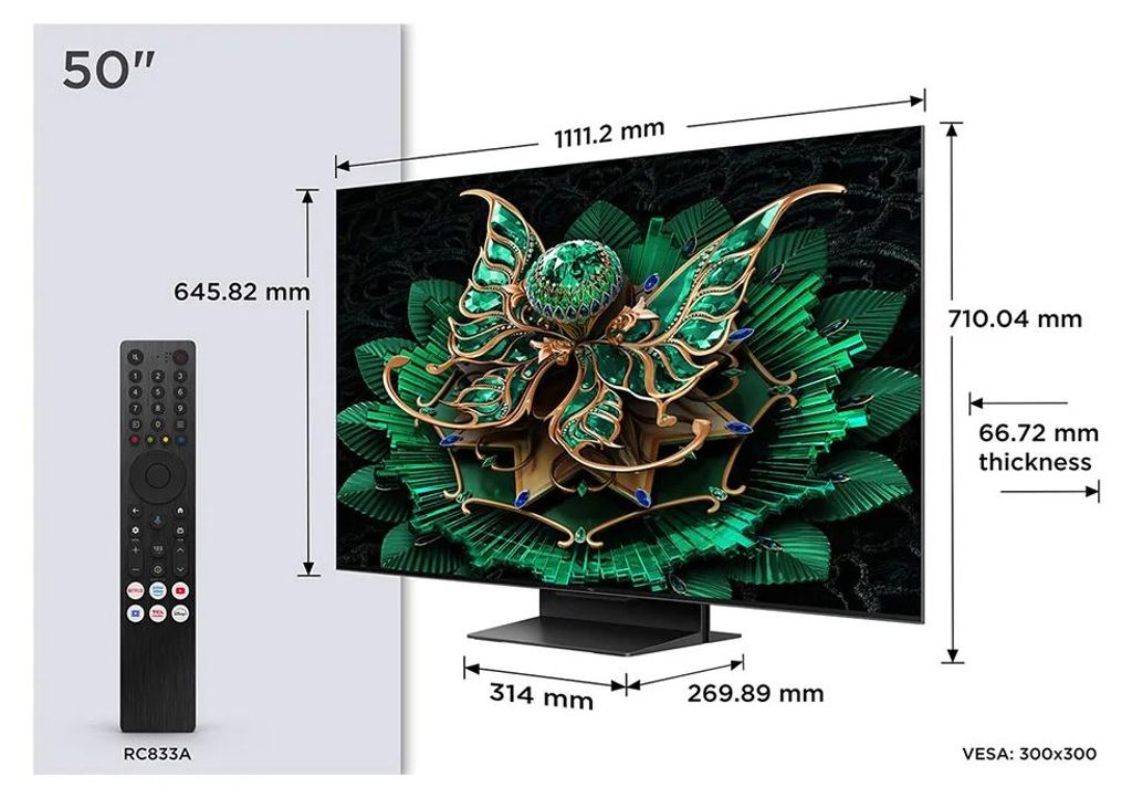 TCL 50C7K, 127 cm (50"), 3840 x 2160 px, QD-Mini LED, Smart Obrázok produktu 