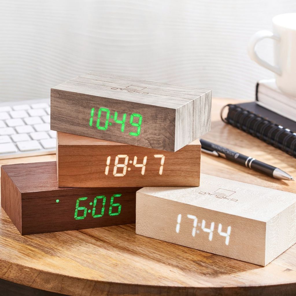 Gingko Wecker Uhr FLIP CCLICK CLOCK bambus Produktbild 8