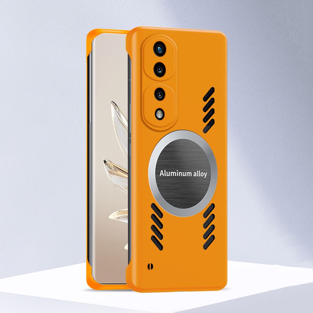 Honor 70 Pro Hülle, Frameless PC Matt Kühlabdeckung Loch Wärmeableitung Schutzhülle für Honor 70 Pro Orange