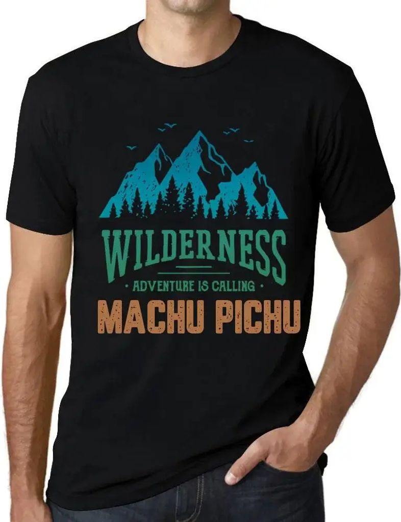 Herren Grafik T-Shirt Wildnis das Abenteuer ruft Machu Pichu – Wilderness, Adventure Is Calling Machu Pichu – Öko-Verantwortlich Vintage Jahrgang