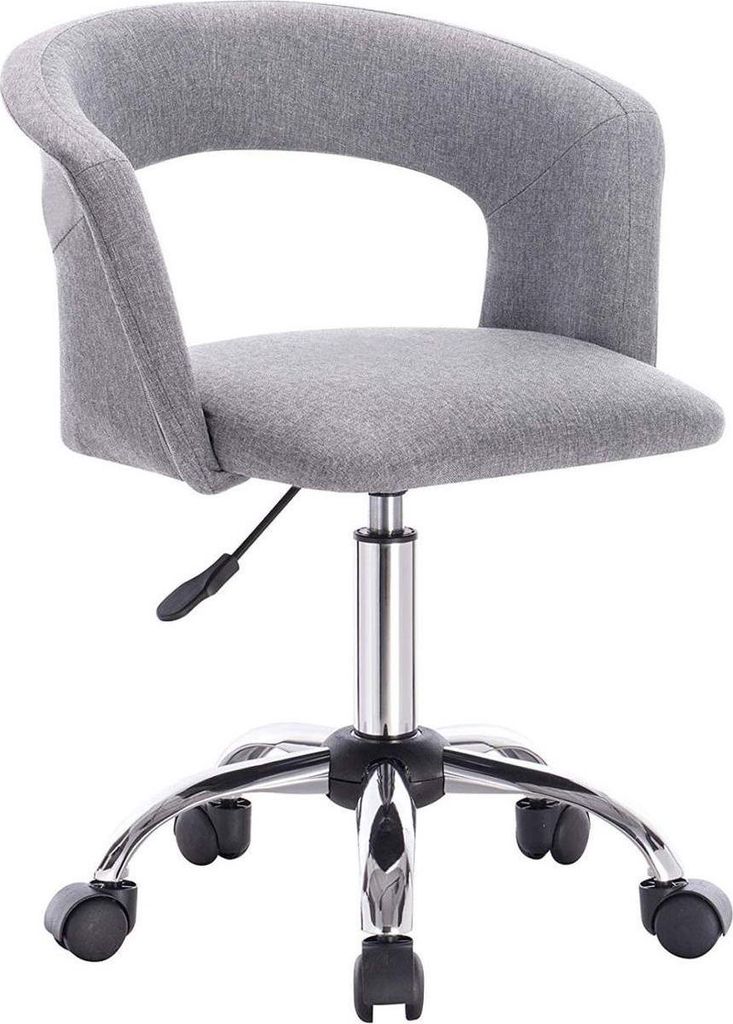 Ergonomischer Bürostuhl Deluxe – Linnen – Lichtgrau – Höhenverstellbar – Mit Rollen
