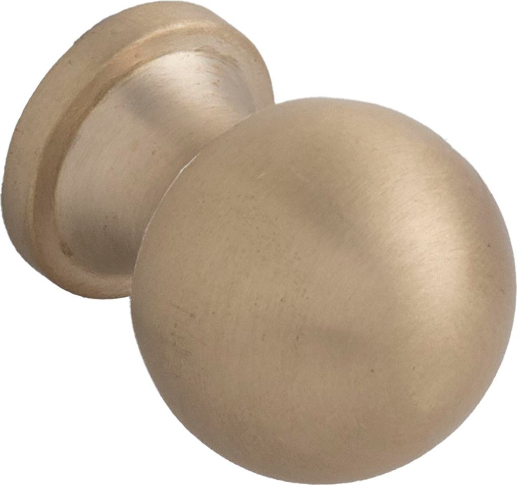 Technik Team Möbelknopf Isse ø 20mm - Tiefe 26mm, Sockel ø 16mm, Messing matt gebürstet
