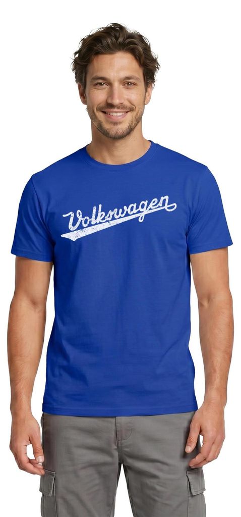 Spreadshirt Volkswagen VW Logoschriftzug Retro Weiß Männer Produktbild 