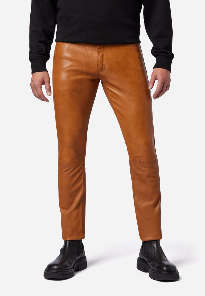 Pantaloni uomo in pelle jeans Ricano SLIM FIT - cognac / 36 Immagine del prodotto 