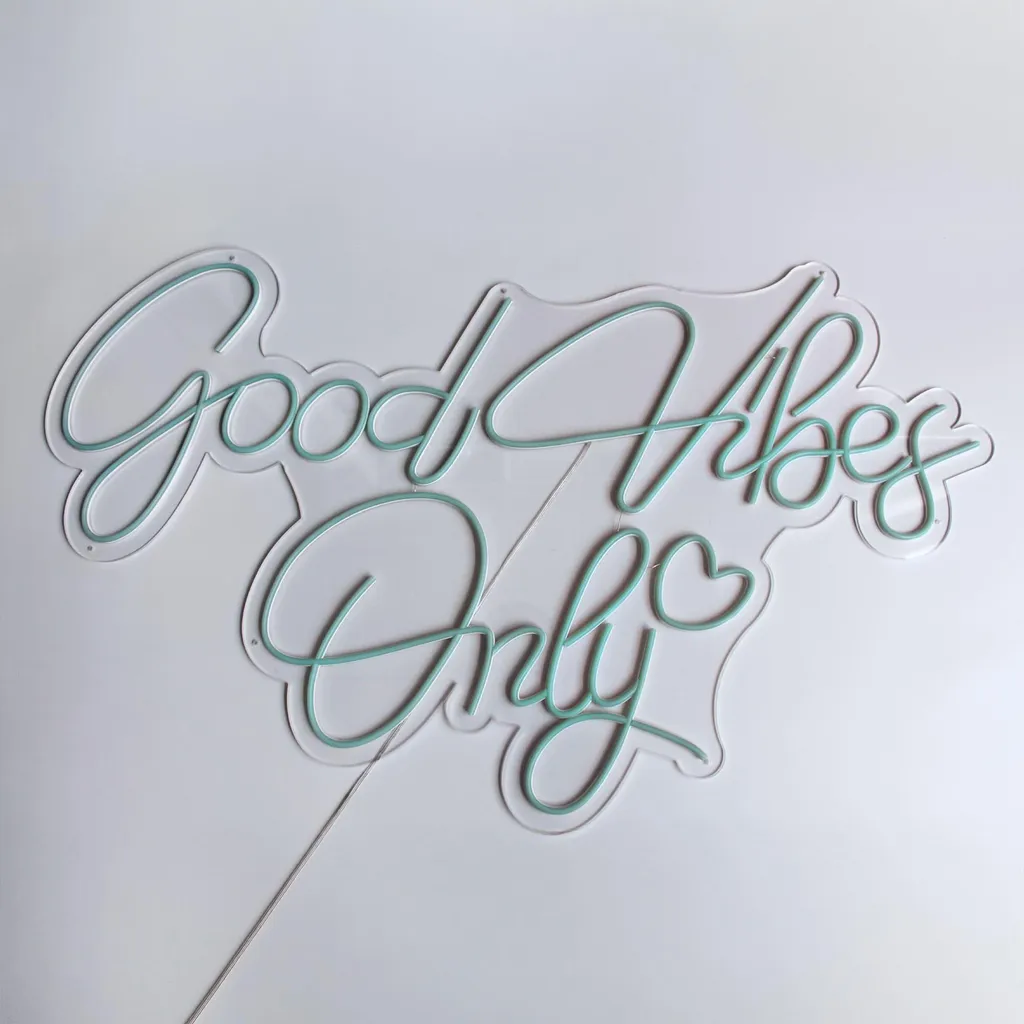 Enseigne LED Good Vibes Only - Solution Éclairage Mural sans Perçage lourd - 3