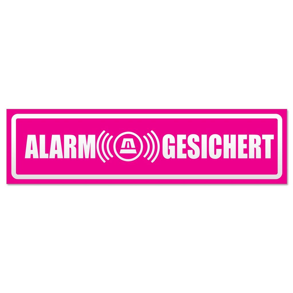 Alarm Gesichert invertiert Magnetschild Schild magnetisch