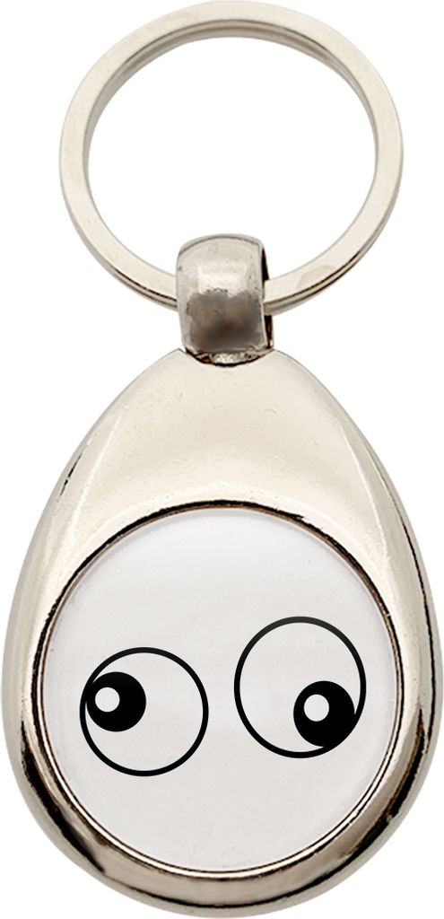 Huuraa Schlüsselanhänger Freaky Eyes Metall Schlüsselring Einkaufswagenchip Geschenkidee