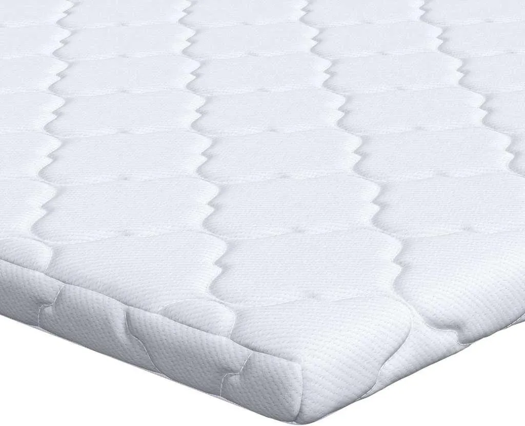 vidaXL Coprimaterasso in fibra di cocco bianco 120 x 200 cm Tessuto jacquard