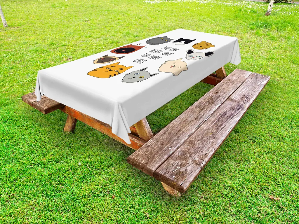 Abakuhaus Tovaglia Esterna Gatti Multicolore 145x305 cm Design Moderno