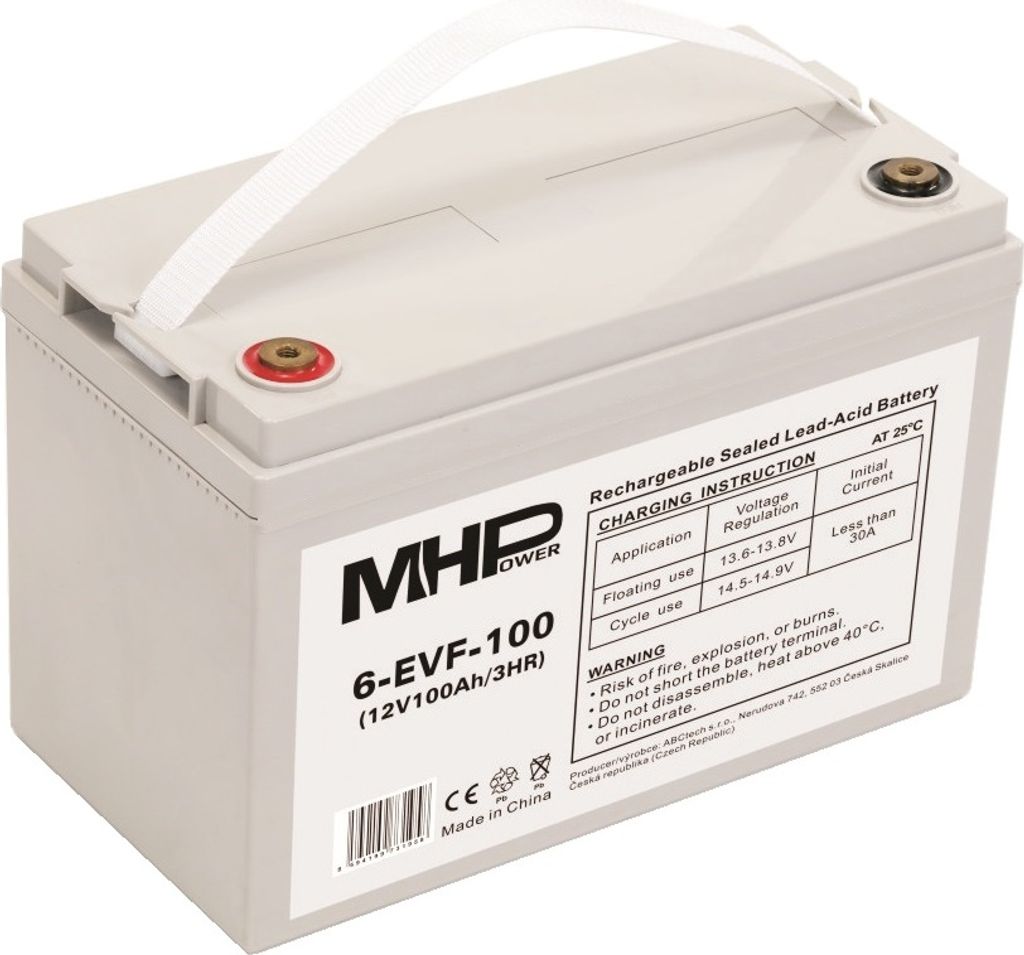 MHPower 6-EVF-100 12V 100Ah Gel trazione (T3) Immagine del prodotto 