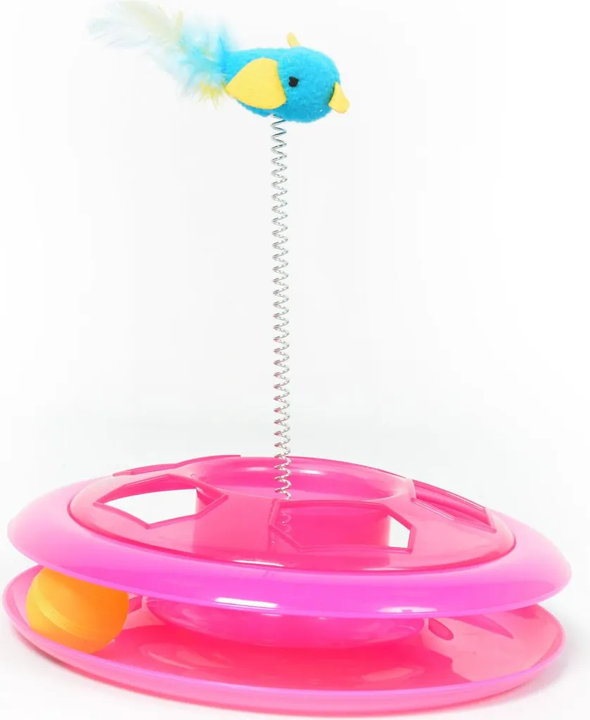 Jouet cerceau interactif pour chat Happy Hoop rose par Duvo+ 15cm