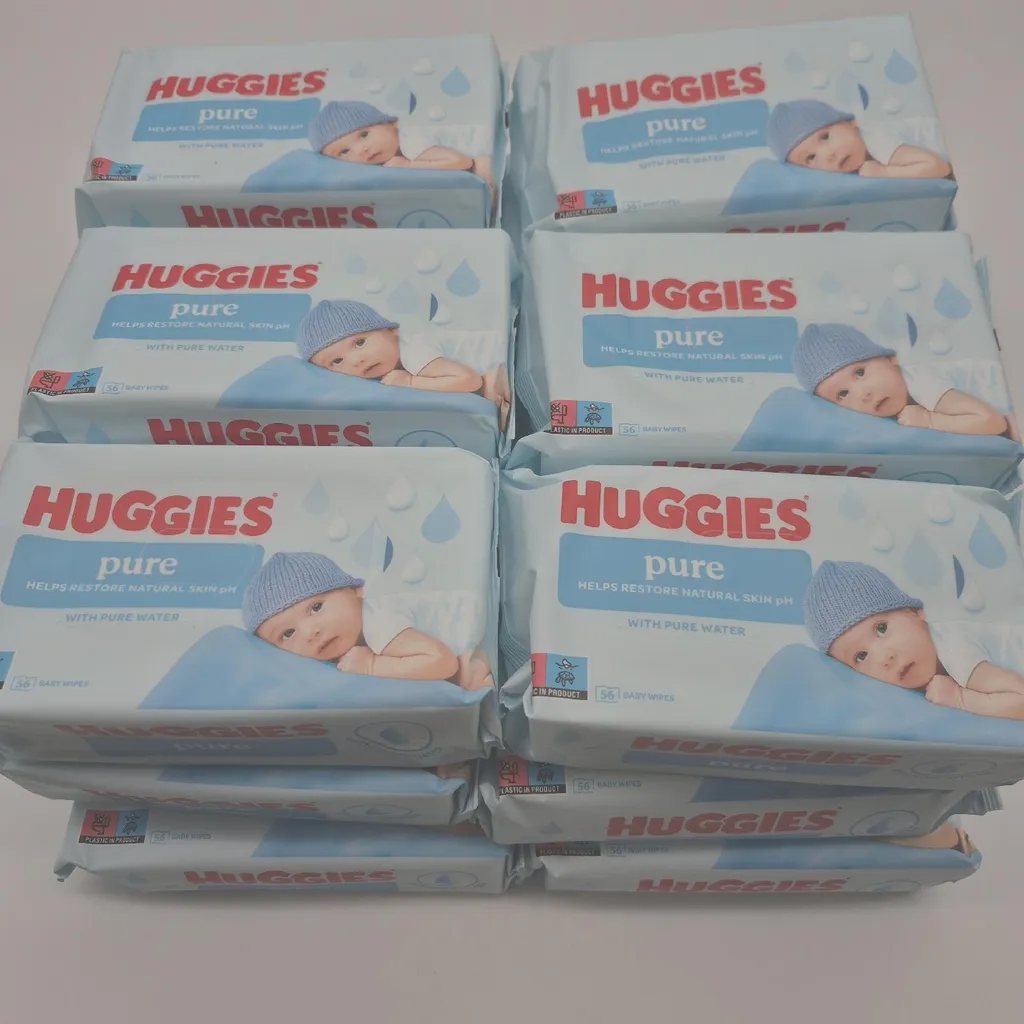 Pack de 1008 Lingettes Huggies Pure Idéal Nouveau-Né et Peau Fragile à l'Eau