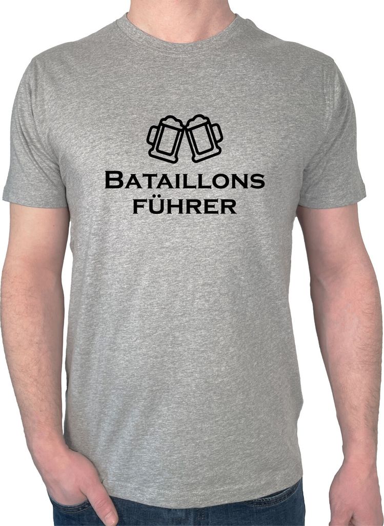 Huuraa Herren T-Shirt Bataillonsführer Schützenfest S Sport Grey Bio Baumwolle Fairtrade Herrenshirt Geschenkidee