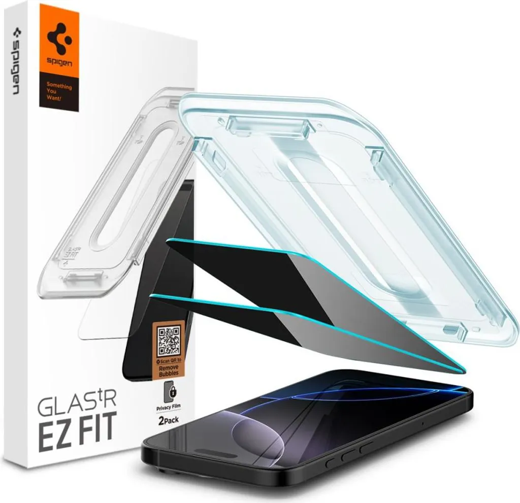 Protection Écran iPhone 16 Pro Confidentialité Spigen ez Fit - 2 PACK - 18