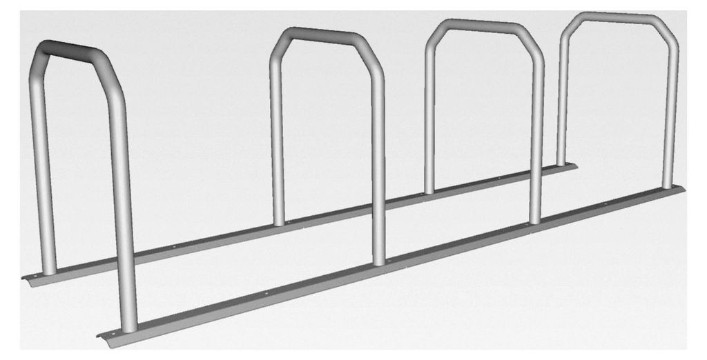 Fahrradständer Doppelsystem aus Edelstahl für 8 Fahrräder mit sicherem Stand