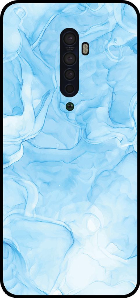 Smartphonica Phone Case Passend für Oppo Reno2 mit Marmordruck - TPU zurück Abdeckung Fall Marmor Design - Hellblau