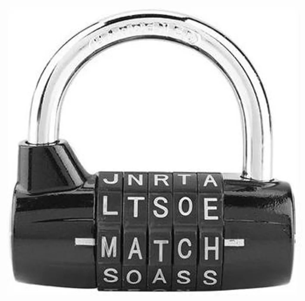 Cadenas à code pour valise et sac de voyage, sécurité 5 chiffres noire