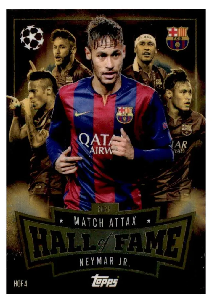 Carte Rare Neymar Jr HOF4 Match Attax 2025/26 - Design Hall of Fame