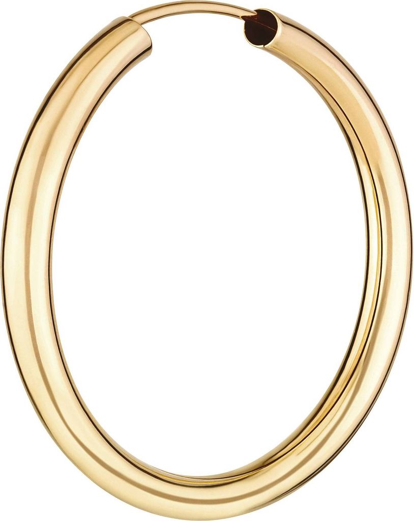 Einzel 750 Gelbgold Creole Ohrring Ohrschmuck 2,5mm Rund Goldohrring 30mm 9042