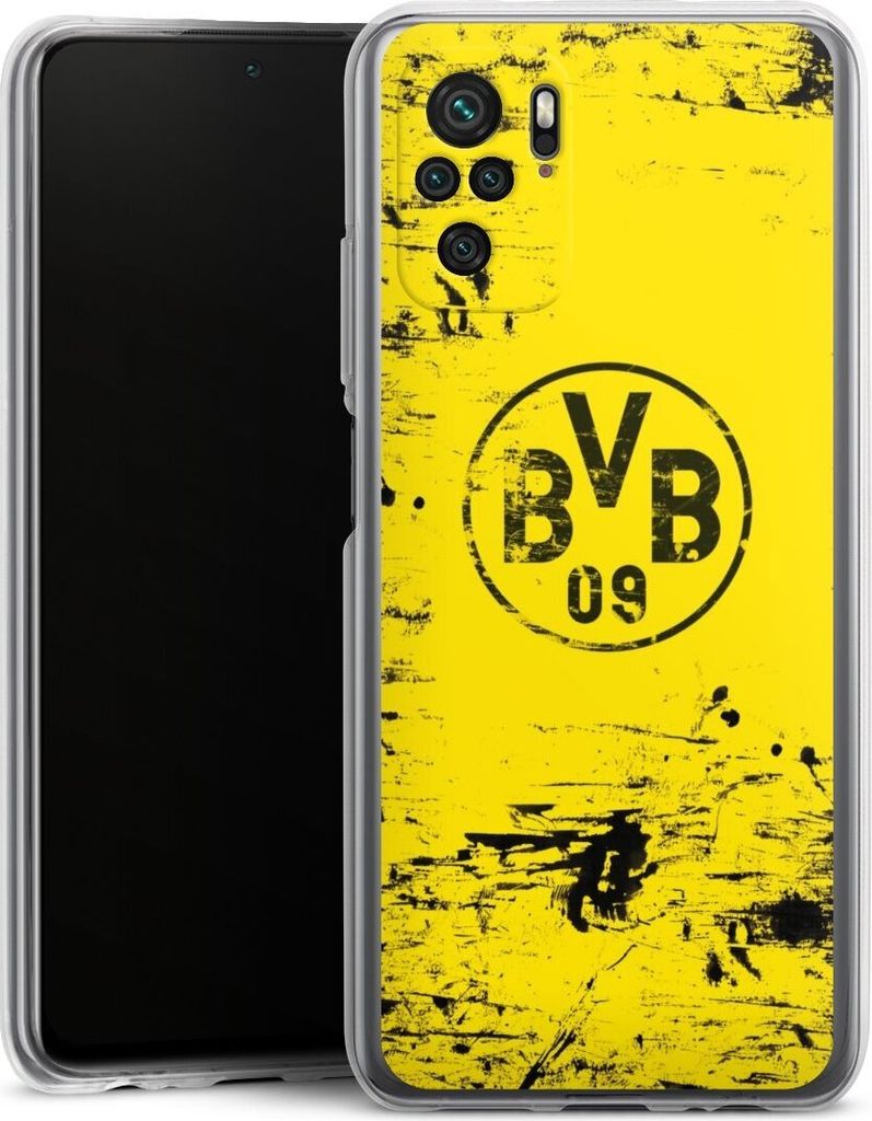 DeinDesign Handyhülle für Xiaomi Redmi Note 10S Silikon Hülle Case Smartphone Schutzhülle BVB Borussia Dortmund Offizielles Lizenzprodukt