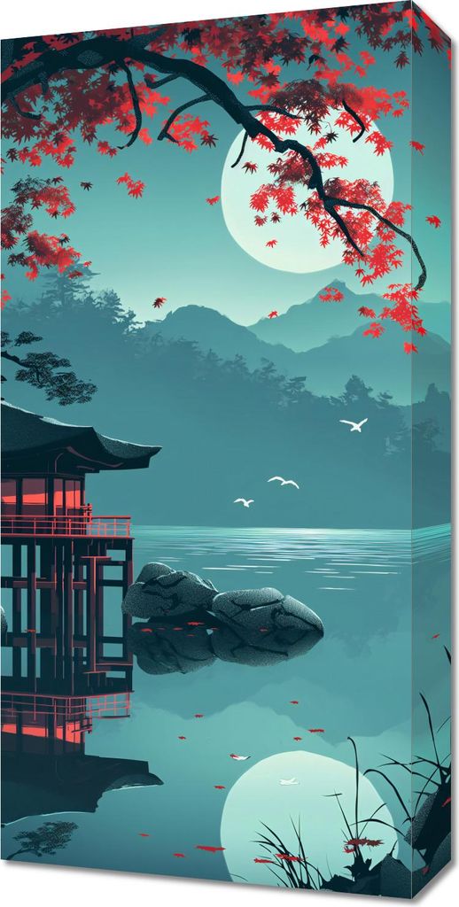 Bild 30x60cm Japanischer Pavillon