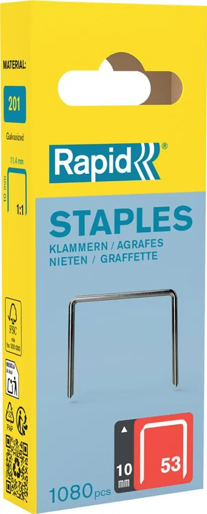 Punti Metallici Rapid 53/10 40109504 - Ideale per Tessuti e Interior Design